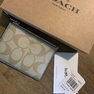 Coach mini ID holder with key chain NWT